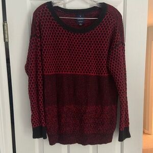 American Eagle Vintage style red pattern knit sweater - Size M